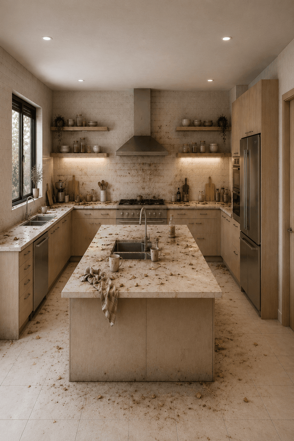 Cocina antes de la limpieza profunda
